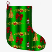 クリスマスの飾り付け(緑) ラージクリスマスストッキング (正面)
