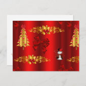 クリスマスの飾り付け(赤) シーズンポストカード (正面/裏面)