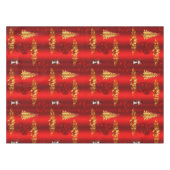 クリスマスの飾り付け（赤） テーブルクロス (正面(横))