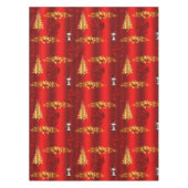 クリスマスの飾り付け（赤） テーブルクロス (正面)