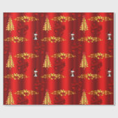 クリスマスの飾り付け（赤） ラッピングペーパー (フラット)