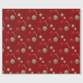 クリスマスの飾り付け(赤) ラッピングペーパー (フラット)