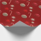 クリスマスの飾り付け(赤) ラッピングペーパー (角)