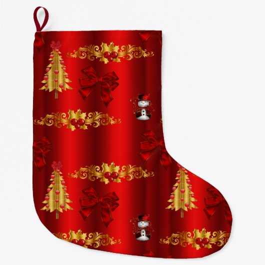 クリスマスの飾り付け（赤） ラージクリスマスストッキング (正面)