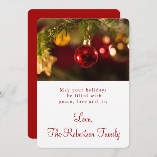 クリスマスの飾り挨拶 シーズンカード (正面/裏面)