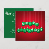 クリスマスの飾り玉 招待状 (正面/裏面)