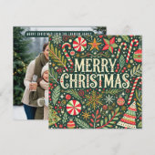 クリスマスの飾り飾り シーズンカード (正面/裏面)