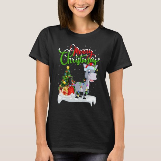 クリスマスの飾り サンタのラバ Tシャツ (正面)