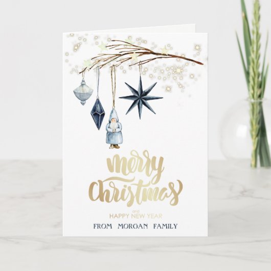 クリスマスの飾り, サンタクロース, 星 シーズンカード (正面)