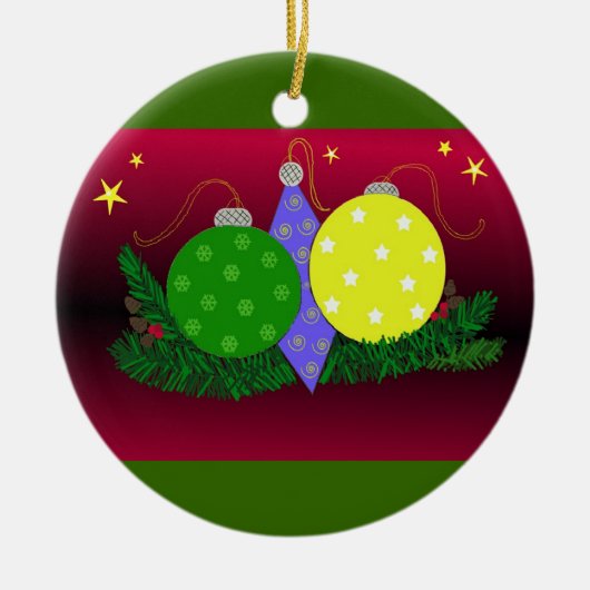 クリスマスの飾り セラミックオーナメント (正面)
