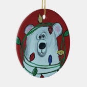 クリスマスの飾り – 不思議なシロクマ セラミックオーナメント (右)