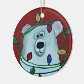 クリスマスの飾り – 不思議なシロクマ セラミックオーナメント (左)