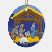 クリスマスの飾り、出生の場面 セラミックオーナメント (左)