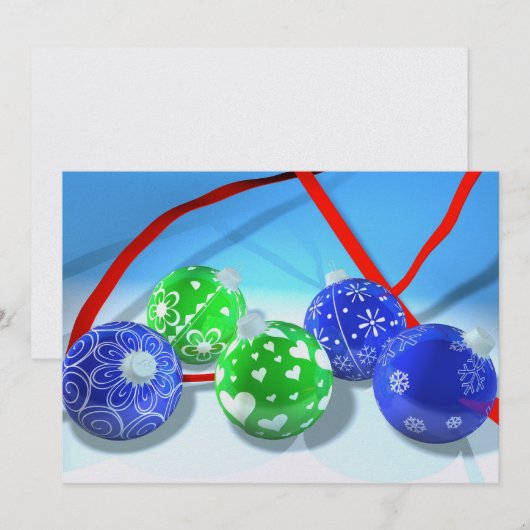 クリスマスの飾り 招待状 (正面/裏面)