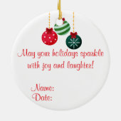 クリスマスの飾り – 素敵なクリスマスにする セラミックオーナメント (裏面)