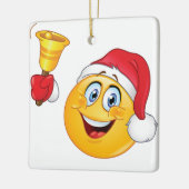 **クリスマスの飾り**絵文字付きクール* セラミックオーナメント (左)