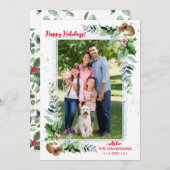 クリスマスの飾り 赤 緑 ハッピーホリデー シーズンカード (正面/裏面)