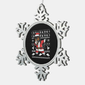 クリスマスの馬おもしろいの踊り スノーフレークピューターオーナメント (右)
