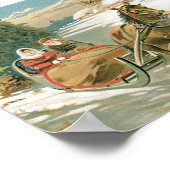 クリスマスの馬とそり ポスター (角)