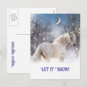 クリスマスの馬と雪 シーズンポストカード (正面/裏面)