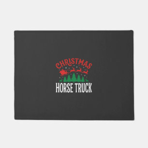 クリスマスの馬のトラックのサンタのそり ドアマット