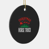 クリスマスの馬のトラックサンタのそり セラミックオーナメント (右)