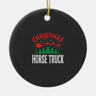 クリスマスの馬のトラックサンタのそり セラミックオーナメント