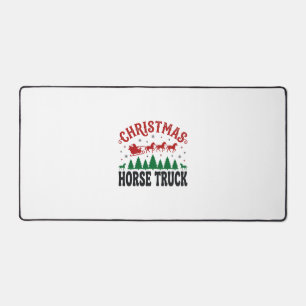 クリスマスの馬のトラック 西部 サンタのそり デザイン デスクマット