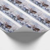 クリスマスの馬のラッピングペーパー ラッピングペーパー (角)