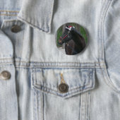 クリスマスの馬の写真ボタン 缶バッジ (インサイチュ)