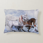 クリスマスの馬の装飾用クッション アクセントクッション (裏面)