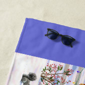 クリスマスの馬を雪のビーチタオル ビーチタオル (インサイチュ)