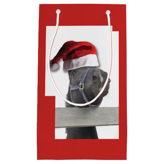 クリスマスの馬サンタクロース スモールペーパーバッグ (正面)