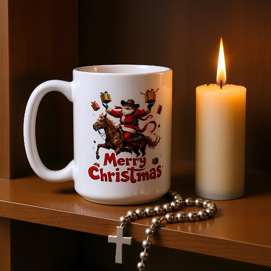 クリスマスの馬上ライド コーヒーマグカップ