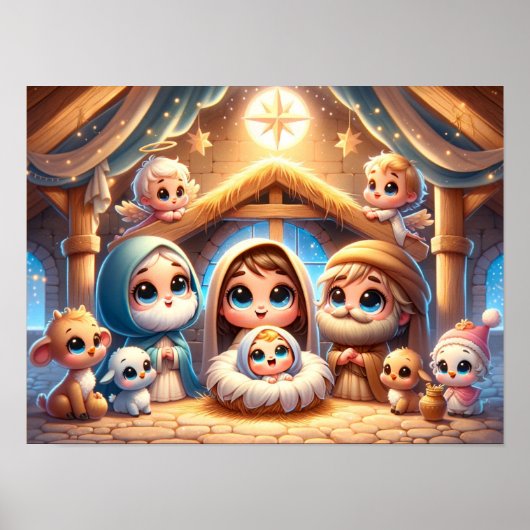 クリスマスの馬小屋のシーン ポスター (正面)