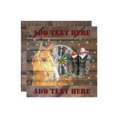 クリスマスの馬車の車輪とカウボーイブーツと馬蹄 ノートカード (正面/裏面インサイチュ)