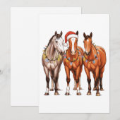 クリスマスの馬 ウェスタンカウボーイサンタ帽 ファーム シーズンカード (正面/裏面)