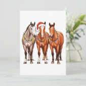 クリスマスの馬 ウェスタンカウボーイサンタ帽 ファーム シーズンカード (スタンド正面)