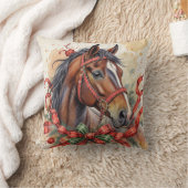 クリスマスの馬 クッション (ブランケット)