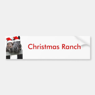 クリスマスの馬 バンパーステッカー