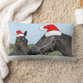 クリスマスの馬 ランバークッション (ブランケット)