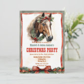 クリスマスの馬 水彩画 招待状 (スタンド正面)