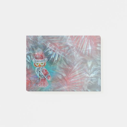 クリスマスの魅力のファッションのサンタのフクロウ ポストイット (正面)