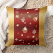 クリスマスの魅惑的な赤と金ゴールド クッション (ブランケット)