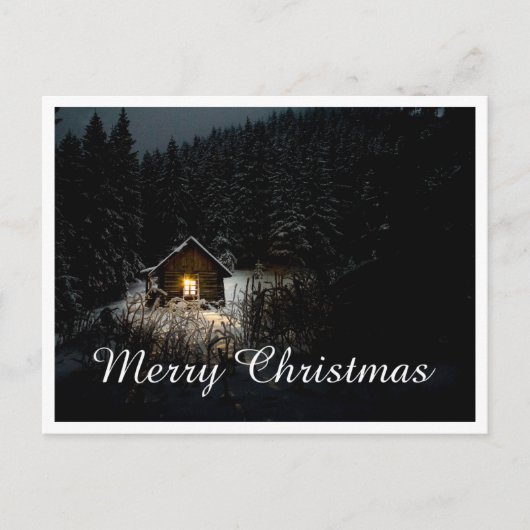 クリスマスの魔女小屋の挨拶 ポストカード (正面)