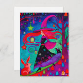 クリスマスの魔女10デザイン ホリデーカード (正面/裏面)