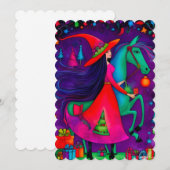 クリスマスの魔女14デザイン ホリデーカード (正面/裏面)