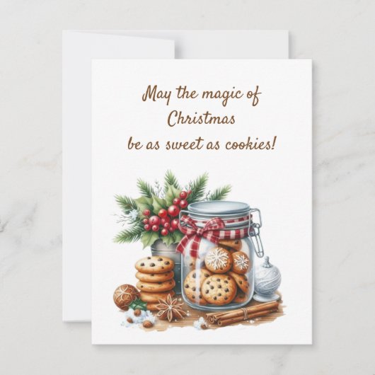 🍪✨クリスマスの魔法が調理師のように甘い 招待状 (正面)