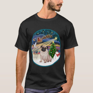 クリスマスの魔法と子鹿パグ (B) Tシャツ