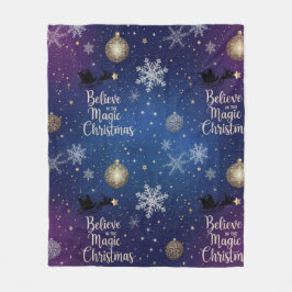 クリスマスの魔法にあふれて フリースブランケット
